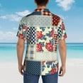 thumbnail image 6 of Xecao Patchwork In Country Style print Hawaiian shirt - a stylish short-sleeve button-down for men, perfect for casual beach and tropical outings., 6 of 9
