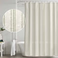 thumbnail image 5 of Sage Green Striped Standard Shower Curtain Set, Waterproof Shower Curtains for Bathroom, Modern Farmhouse Green Stripes Washable Fabric Cloth Bath Curtain for Bathtub with Hooks 72x72 Inches, 5 of 6