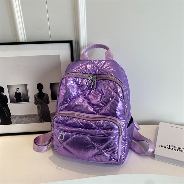 Mochila Mochila escolar de algodón Bolso de equipaje de viaje de gran capacidad Púrpura