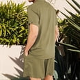 thumbnail image 4 of Bcfgryg Men'S Summer Linen Breathable Anti Wrinkle Two Piece Breathable Suit Rolled Sleeve Shirt Pants Set Men’s 2-Piece Sets, 4 of 4