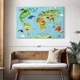 thumbnail image 3 of Elephant Stock Domestic Animals World Map Wall Art - Horizontal Canvas Wall Art - Living Room Wall Decor - Map Canvas - Beige And Gold Decor - 48" x 32", 3 of 8