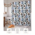 thumbnail image 7 of Blue Pumpkin Shower Curtain Set ，Waterproof Fabric Shower Curtains Pine Cone Watercolor Maple Leaf White Wood Shower Curtains for Bathroom,Bathroom Decor 36"x78", 7 of 7