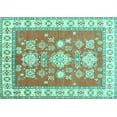 thumbnail image 1 of Ahgly Company Indoor Rectangle Geometric Turquoise Blue Traditional Area Rugs, 8' x 10', 1 of 4
