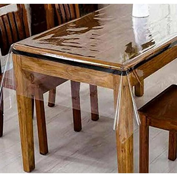 Diamondhome Clear Vinyl Tablecloth Protector Waterproof Oil Proof Easy Clean Plastic Transpa Sheet Table Cover Rectangular 60 X 90 Com Diamondhome Clear Vinyl Tablecloth, 90 Round Clear Plastic Tablecloth