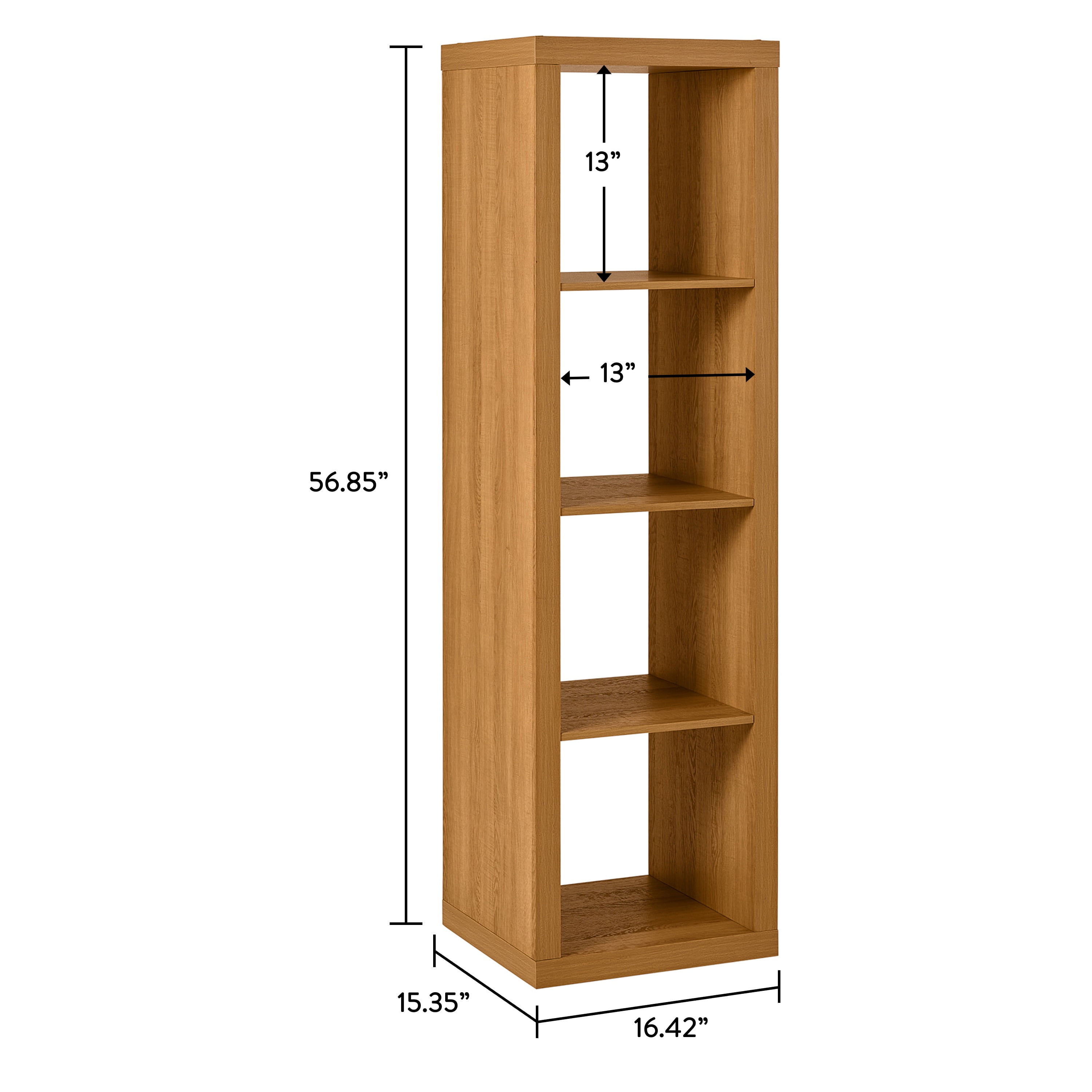 Better Homes & Gardens 4 Cube Vertical Storage Organizer, Light Honey