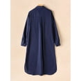thumbnail image 6 of ZANZEA Women Long Sleeve Button Down Side Split Hem Casual Loose Long Shirt Dress, 6 of 6