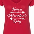 thumbnail image 4 of Inktastic Happy Valentines Day with Arrows Women's V-Neck T-Shirt, 4 of 5