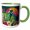 Green/White, variant on 3drose, Space Person and the Flowers, 11oz Mug