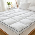 thumbnail image 1 of JUSTLET Extra Thick Queen Mattress Topper, Cooling Mattress Pad Cover, 2" Mattress Topper with 8-21 Inch Deep Pocket Soft Comfortable Breathable, White, 1 of 10