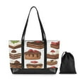 thumbnail image 7 of FORMRS Canvas Laptop Tote Bag for Women with 15.6" Computer Compartments Shoulder Handbag, White Sweet Cakes, 7 of 7