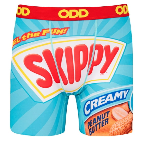 ODD SOX Men's Gift Idea Novelty Underwear Boxer Briefs, Skippy Label- Large