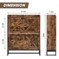 thumbnail image 3 of HABUTWAY Shoe Cabinet with 2 Flip Drawer,Shoe Storage Organizer for Entryway,Living Room and Bedroom-Retro, 3 of 8