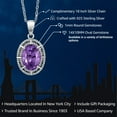 thumbnail image 2 of Gem Stone King 925 Sterling Silver Purple Amethyst Pendant Necklace for Women (6.54 Cttw, Oval 14X10MM, Gemstone February Birthstone, with 18 inch Silver Chain), 2 of 5