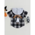 thumbnail image 3 of Toddler Boys Girls Halloween Plaid Shirts, Short Sleeve Hooded Tops, 3 of 8