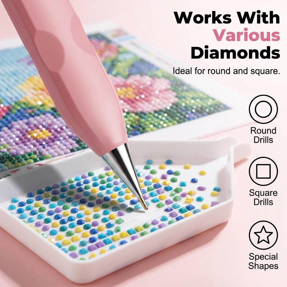 Electric Diamond Art Painting Pen Kit, Rechargeable Drill Pen with Multiple Tips, Ergonomic Diamond Painting Tools for Adults and Craft Enthusiasts