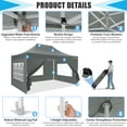 thumbnail image 4 of COBIZI 10x15 Pop up Canopy Tent Heavy Duty with 4 Sidewalls Tents for Parties Outdoor Canopy Event Tent Wedding with Roller Bag,Upgraded UV 50+ , Thick Hexagonal Legs, grey, 4 of 8
