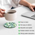 thumbnail image 3 of Blueberry Botanical Coasters Set of 2, Absorbent Coasters for Drinks, Green Spring Leaves Branches Coaster for Desk Coffee Table Protection, Home Decor House Warming Gifts 4", 3 of 8
