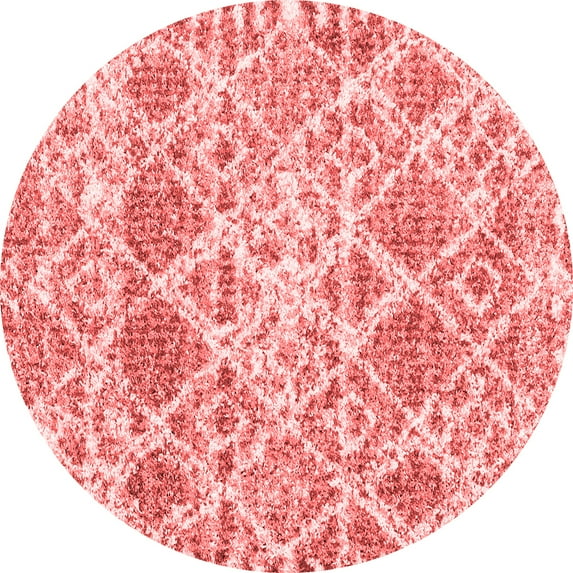 Ahgly Company Indoor Round Trellis Red Modern Area Rugs, 8' Round