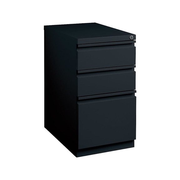 Staples 3-Drawer Mobile Pedestal File Cabinet Black (23-Inch) 204095