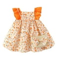 thumbnail image 1 of Robes Filles Flanelle Florale Plage Vacances Sac Volants Ensemble Robe d'Été Filles Sans Manches Bébé Tout-Petits Robes Filles, 1 of 3