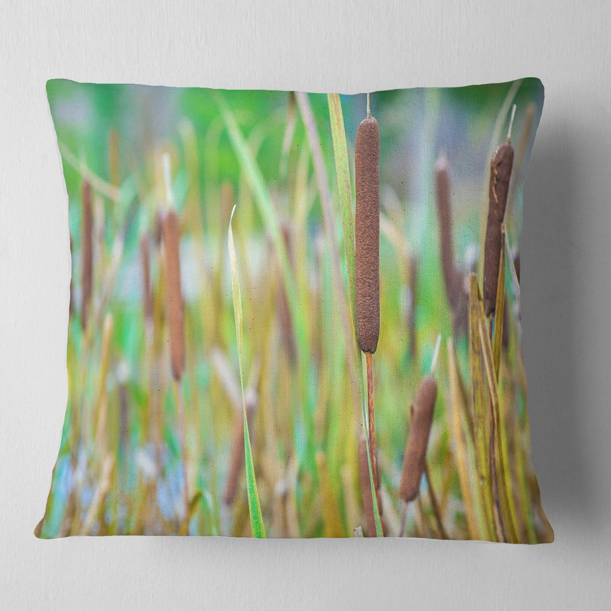 Designart The Reeds - Landscape Photography Throw Pillow - 18x18
