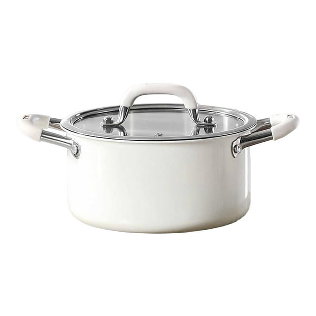 316 SCOLPOT de ACERO ACERADO 316, exterior de cerámica, olla de sopa de cocción fácil de limpiar con tapa para estofar de estofado Sola capa