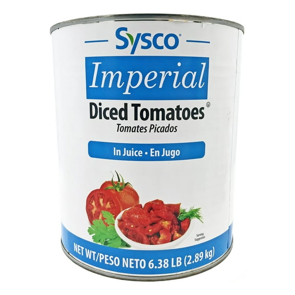Sysco Imperial Diced Tomatoes In Juice | Kosher | 6.38 LB Can