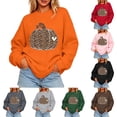 thumbnail image 3 of GYUJNB Womens Leopard Pumpkin Heart Graphic Sweatshirt Crew Neck Oversized Long Sleeve Pullover Fall Thanksgiving Top,S, 3 of 6