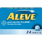 Aleve Pain Reliever/Fever Reducer Naproxen Sodium Tablets, 220 mg, 24 ct