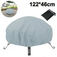 thumbnail image 1 of Housse Ronde pour Foyer Extérieur - Vinyle PVC Noir Robuste Imperméable et Résistant aux Intempéries avec Fermeture à Cordon, 1 of 6