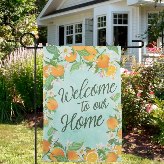 Northlight Welcome to Our Home Oranges Outdoor Garden Flag 12.5" x 18"