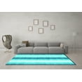 thumbnail image 3 of Ahgly Company Machine Washable Indoor Round Abstract Turquoise Blue Contemporary Area Rugs, 8' Round, 3 of 4