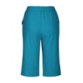 thumbnail image 5 of Vynhevius Plus Size Casual Knee Length Capris for Women, Drawstring Elastic Waist Loose Fit Cropped Pants with Pockets, 5 of 7