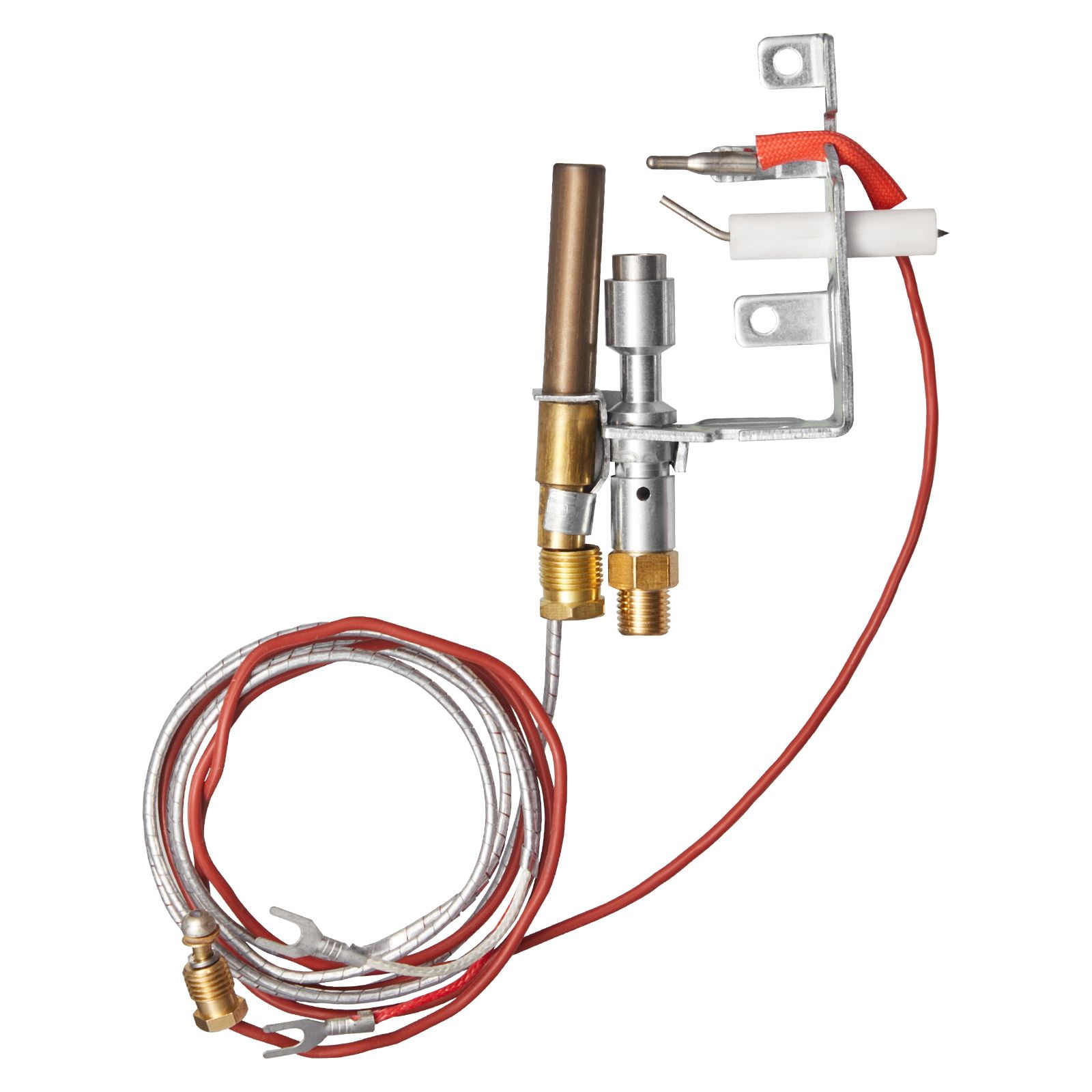 Natural Gas Fireplace Pilot Ignition Assembly, 33in Thermocouple + 20in Thermopile, OEM Replacement Flame Monitoring for Gas Fireplace Heating Unit