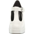 thumbnail image 2 of Circus by Sam Edelman Kay White Buckle Ankle Strap Block Wedge Heel Pumps Shoes (White, 10), 2 of 8