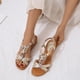 thumbnail image 4 of Amzcrzy Zapatos de mujer,Zapatos de mujer,Zapatillas de mujer, Sandalias romanas de verano con cuña y cristales para mujer Sandalias Mujer Zapatillas De Casa, 4 of 6