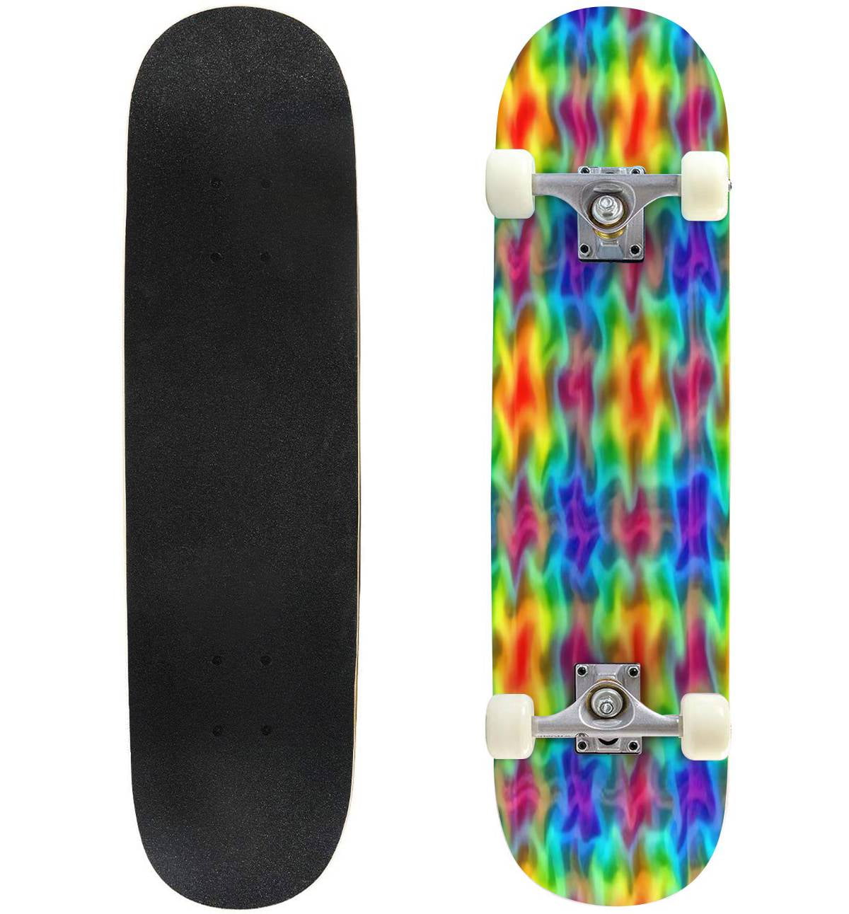 Rainbow checkered skateboard Clearance