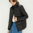 thumbnail image 4 of Baberdicy Outerwear Down Jacket Ladies 90 White Duck Down Light Standing Collar Short Large Size Lightweight Fashion Coat Outerwear Down Jacket Black, 4 of 4