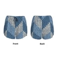 thumbnail image 5 of Lsque Cozy Knitted Blue Chevron Printed Women's Running Shorts with Liner Pockets,Elastic Quick Dry Workout Athletic Gym Yoga Shorts,Womens High Waist Shorts-X-Large, 5 of 9