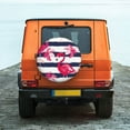 thumbnail image 4 of Haiem Spare Tire Cover , Wheel Cover with Pink Flamingos printed, Camper Spare Tire Cover Fit for Jeep Wrangler Rv SUV Truck Travel Trailer-15 inch, 4 of 9