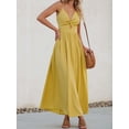thumbnail image 3 of Vestido largo CUPSHE con cuello en V torcido sin mangas y recorte amarillo, 3 of 8