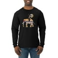 thumbnail image 2 of Wild Bobby, Cute Colorful Elephant Squirrel Mosaic, Animal Lover, Men Long Sleeve Shirt, Black, Small, 2 of 4