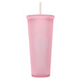 thumbnail image 1 of Tazas de plástico reutilizables con pajitas y tapas, tazas de tumbler de plástico de 710 ml, tazas de café y bebidas frías, tazas de café PenghuiLiu 9024719198385, 1 of 5