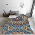 thumbnail image 5 of Fuzoiu Round Mandala Print Ultra-Soft Micro Fleece Blanket,All Seasons Flannel Throw, Lightweight Blanket for Bed, Sofa, Couch, Movie Night, Camping, and Travel-60"x50", 5 of 7