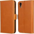 thumbnail image 1 of AmPm iPhone Xs Max Leather Case, Luxury Genuine Leather Wallet with Viewing Stand and Card Slots, Flip Cover Gift Boxed and Handmade for Apple iPhone Xs Max (DarkOrange), 1 of 8