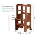 thumbnail image 6 of UNICOO® Bamboo Height Adjustable Children Stool, Kids Learning Stool, Kids Kitchen Step Stool, Toddlers Stool, Children Step Stool for Kitchen (Kids Stool Antique Brown- M3), 6 of 6