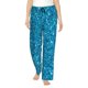 thumbnail image 1 of Balery Blue Glitter Pantalones de pijama para mujer, pijamas ultraligeros, pantalones de estar por casa-3X-Large, 1 of 6