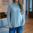 thumbnail image 2 of GigrtiJin Women's Sweaters Long Sleeves Mock Neck Solid Color Knitted Sweater Comfy Loose Casual Pullover Tops, 2 of 5