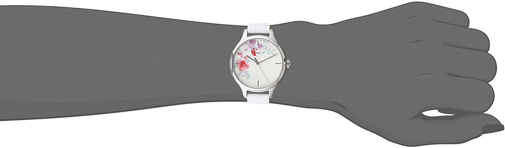 Timex Women's Crystal Bloom Swarovski  Brass Case/White Leather Watch TW2R66800