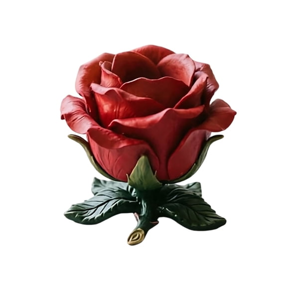 Leeye Rose-Shaped Pen Holder - Resin Desk Organizer, Decorative Pencil Cup, for Home, Office & Art Studio